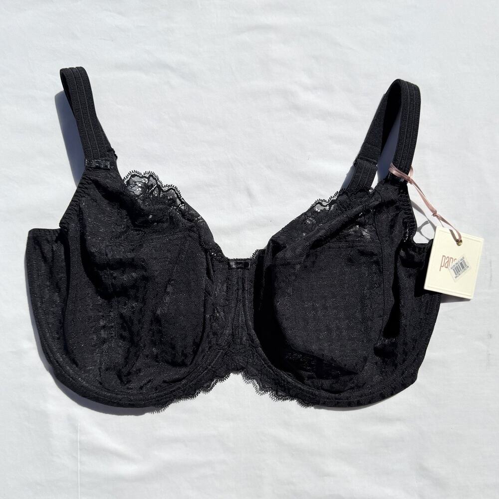 Panache Envy Balconnet Underwire Bra 38HH Black Lace 7285